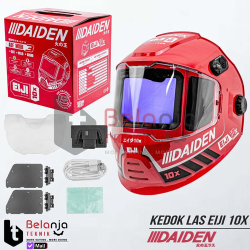 [EZM.3503017] Daiden Welding Helmet Eiji 10 x Helm Kedok Las Otomatis Auto Dark 10x