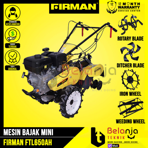 [EZM.3503023] Firman Mesin Bajak FTL 650 AH Cultivator PARIT Bedengan FTL650 TILLER