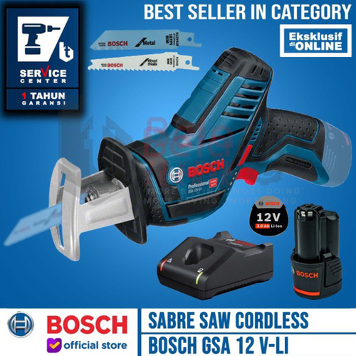 [EZM.3503101] Bosch Mesin Sabre Saw Cordless GSA 12V-LI Charger Baterai 12 V 3 AH