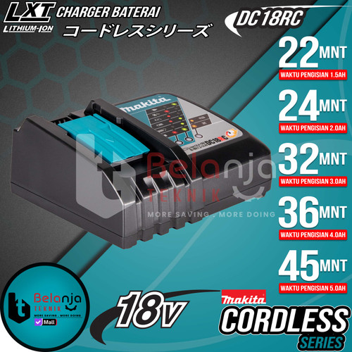 [EZM.3503162] Makita Lithium-Ion Fast Charger DC18RC 18V LXT DC 18 RC With Fan 18 V