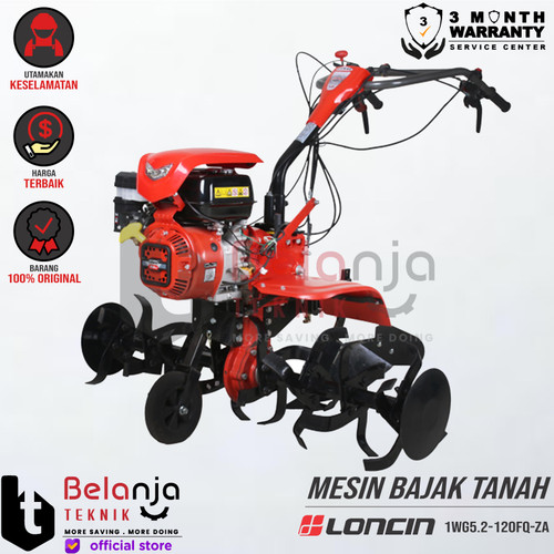 [EZM.3503170] LONCIN Mesin Bajak Tanah 1WG5.2-120FQ-ZA Cultivator Traktor Tiller