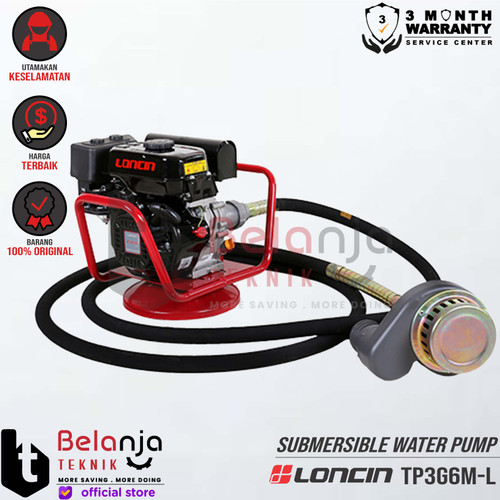 [EZM.3503171] Loncin Submersible Water Pump TP3G*6M-L Bensin Penguras Sedot Air 3 In