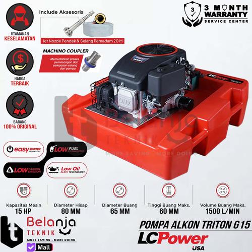 [EZM.3503184] Pompa Air Apung Irigasi Alkon 2.5 Inch LCPower Triton G15 Fire Floating Pump 452CC 15 HP