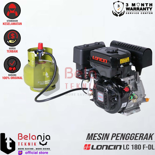 [EZM.3503198] Loncin Mesin Penggerak Gas LPG LC 180 F-DL 10HP Engine Serbaguna LC180