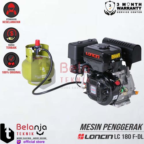 [EZM.3503198] Loncin Mesin Penggerak Gas LPG LC 180 F-DL 10HP Engine Serbaguna LC180