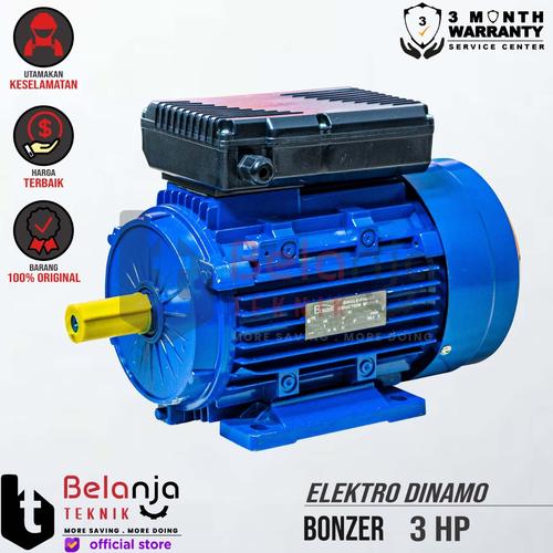 [EZM.3503266] Bonzer Dinamo Electro Motor 3 HP 1 Phase 4 Pole Mesin Penggerak