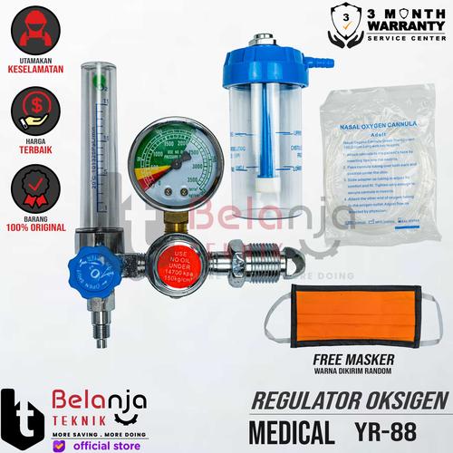 [EZM.3503290] Medical Regulator Oksigen YR 88 Oxigen Medis YR88 Alat Pernapasan O2