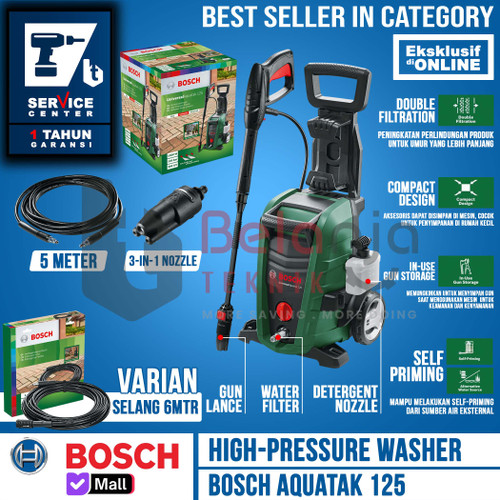 [EZM.3503436] Bosch Jet Cleaner Aquatak 125 1500W Extension Hose 6 Meter AQT 125 Bar