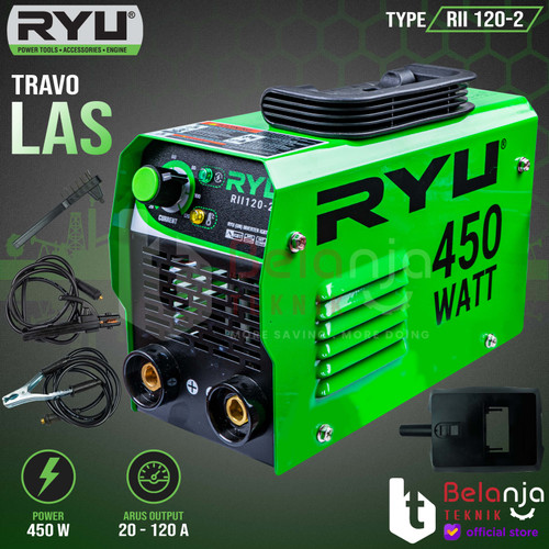 [EZM.3503502] Ryu Travo Las Inverter RII 120-2 IGBT 450 Watt Mesin Trafo Las Listrik