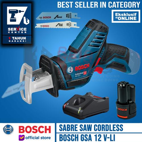 [EZM.3503562] Bosch Mesin Sabre Saw Cordless GSA 12V-LI Charger Baterai 12 V 2 AH