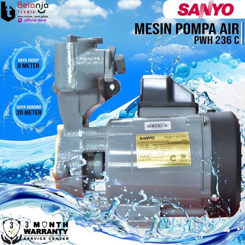 [EZM.3503623] Sanyo Pompa Air Manual PWH 236 C 9 Meter Water Pump PWH236C 200 Watt