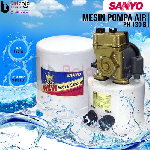 [EZM.3503624] Sanyo Pompa Air Otomatis PH 130 B 9 Meter Water Pumo PH130B 125 Watt