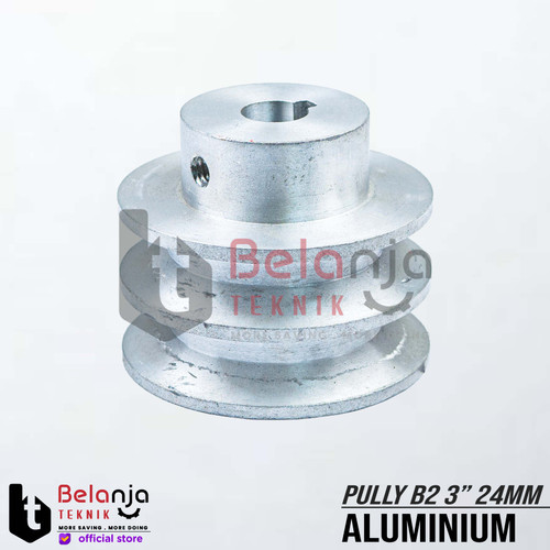[EZM.3503688] Pully Aluminium B 2 Jalur 3 Inch As 24 Mm Pulley Puli B2 3" As 24mm