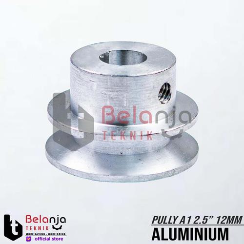 [EZM.3503712] Pully Aluminium A 1 Jalur 2.5 Inch As 12 Mm Pulley Puli A1 2.5" 12mm