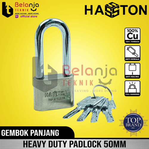[EZM.3503730] Hasston Prohex Gembok Pagar Leher Panjang 50 MM Heavy Duty Padlock 50