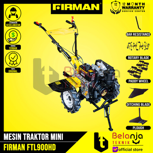 [EZM.3503867] Firman Mesin Traktor Diesel FTL 900 HD Tiller Mini Bajak Sawah Kebun