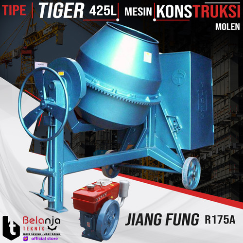 [EZM.3503869] Tiger Mesin Aduk Semen Molen 425 Liter Engine Jiang Fa R175A 425L