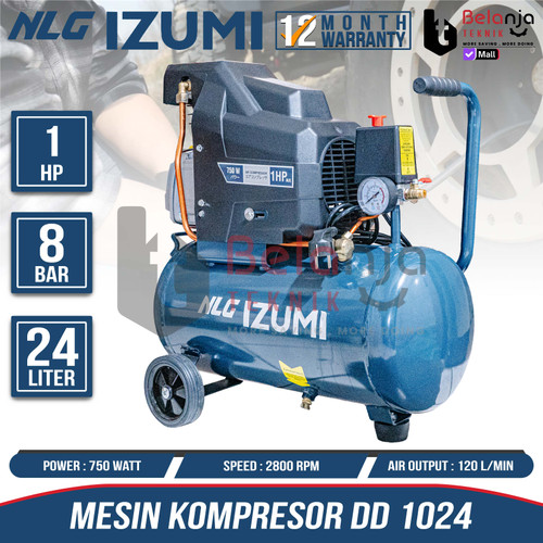 [EZM.3503900] Izumi NLG Mesin Kompressor Angin Portable 1 HP 25 Liter Air Compressor 1HP 25L
