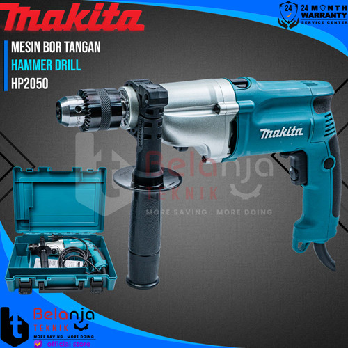 [EZM.3504026] Makita Mesin Bor Tangan HP 2050 Beton Besi Kayu 720 Watt 20mm HP2050
