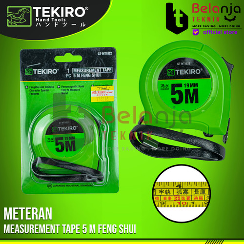 [EZM.3504165] TEKIRO Meteran Feng Shui 5 M Measruing Tape Roll Matic 5 Meter Tekiro