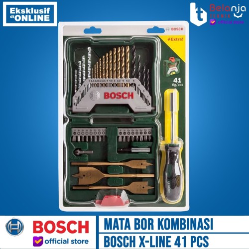 [EZM.3504460] Bosch Mata Bor Kombinasi X-line Set 41 pcs Titanium Plus Obeng Tangan