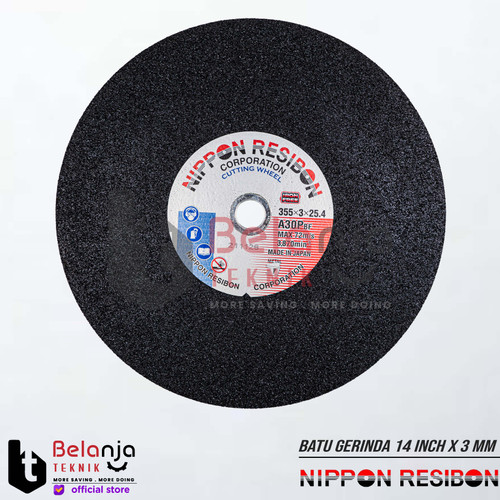 [EZM.3504564] Batu Gurinda 14 Inch x 3 mm Nippon Resibon Gurinda Potong Besi 14"