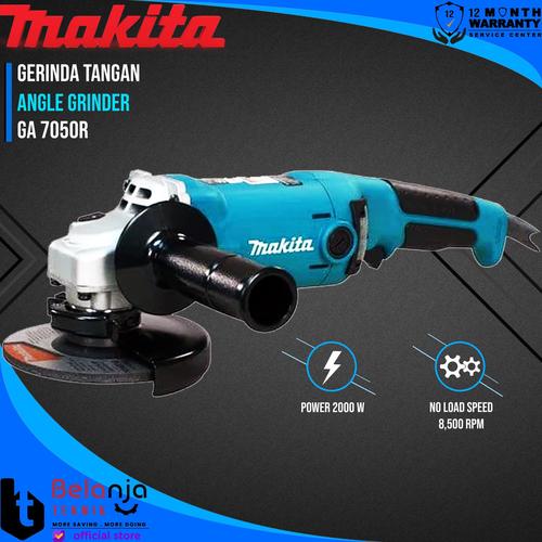 [EZM.3504645] MAKITA Mesin Gerinda Tangan 7 In GA 7050 R 2200W Angle Grinder GA7050R