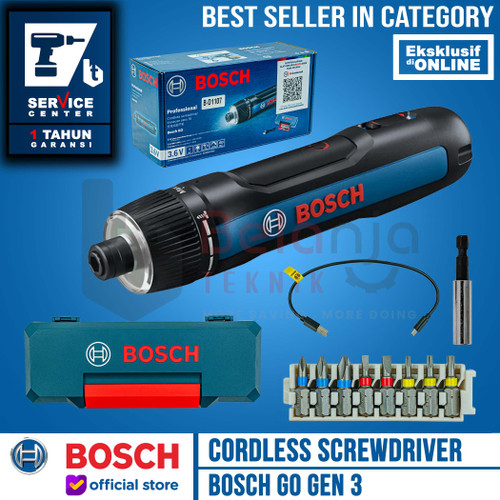 [EZM.3504656] BOSCH GO Gen 3 Mesin Obeng Baterai Cordless Screwdriver 3.6 Volt USB