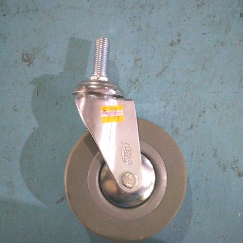 [EZM.3504779] Caster Roda Karet Abu - Abu Hidup + Baut 5 Inch