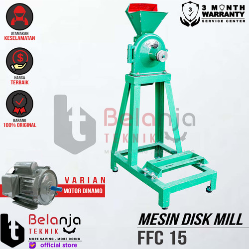 [EZM.3505174] Mesin Gilingan Tepung FFC 15 + Elektro Motor 1 HP 1 Phase 4 Pole