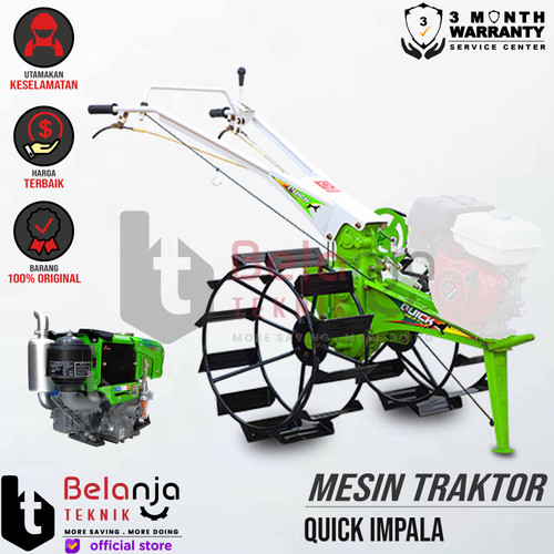 [EZM.3505198] Quick Impala Mesin Traktor Bajak Sawah Lahan + Diesel Kubota RD 65