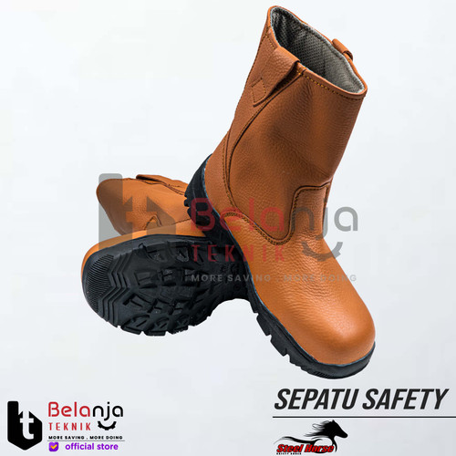 [EZM.3505307] Steel Horse Safety Shoes Panjang Polos Sepatu Pengaman Kerja