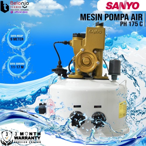 [EZM.3505323] Sanyo Mesin Pompa Air PH 175 C 175 Watt 9 Meter Water Pump PH175 C