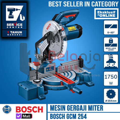 [EZM.3505327] Mesin Potong Alumunium 10" Bosch GCM 254 Miter Saw 1750 Watt GCM254 10 Inch