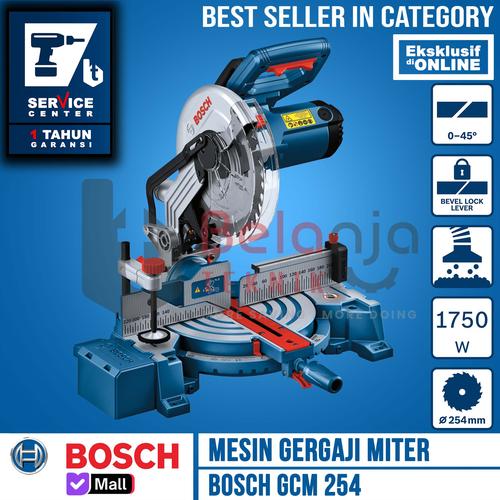 [EZM.3505327] Mesin Potong Alumunium 10" Bosch GCM 254 Miter Saw 1750 Watt GCM254 10 Inch