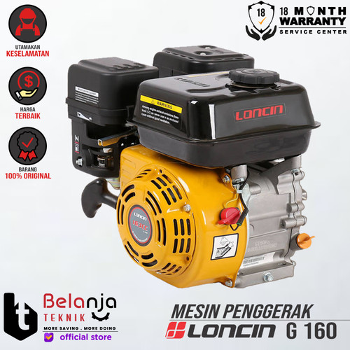[EZM.3505361] Loncin Mesin Penggerak Bensin G 160 5.5 HP Engine Serbaguna G160 CF160