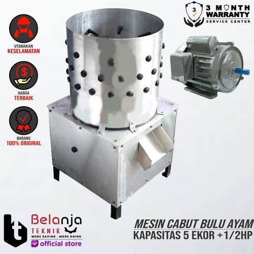 [EZM.3505368] Mesin Cabut Bulu Ayam 5 Ekor + Elektro Motor 1/2 HP 1 Phase 4 Pole