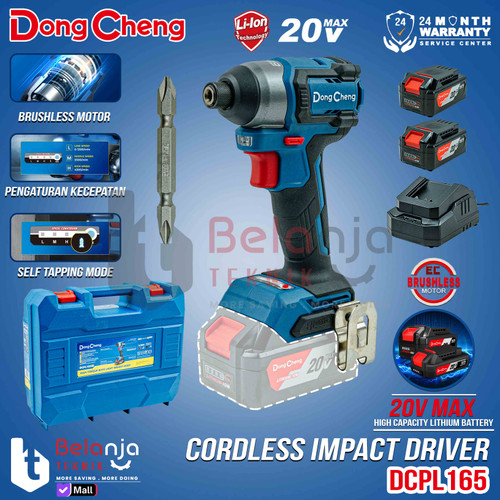[EZM.3505384] Pembuka Baut Baterai DongCheng Baterai DCPL165 EM Impact Driver Cordless Brushless 20V DCPL 165 EM Set DCPL165EM