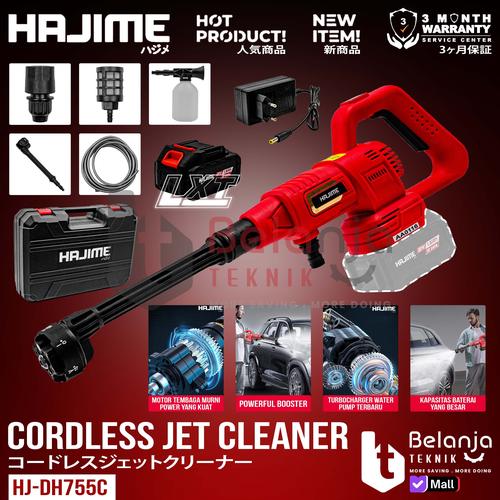 [EZM.3505399] Hajime Mesin Cuci Mobil Motor Portable Baterai DH755C Jet Cleaner Cordless 21 V