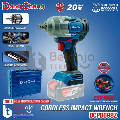 [EZM.3505409] Dongcheng Impact Wrench Cordless DCPB698Z 1/2 Inch Mesin Pembuka Baut Baterai 20V DCPB 698 Z DCPB698 Z Unit Only