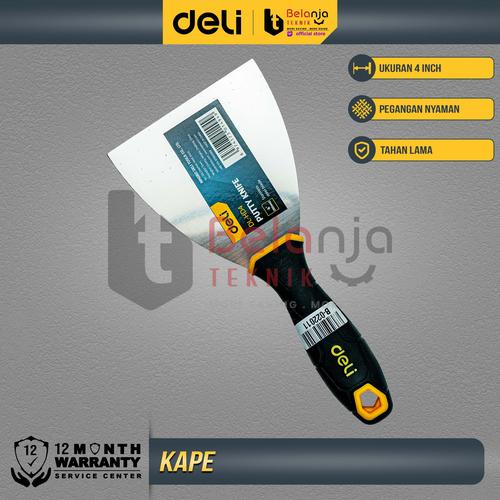 [EZM.3505437] Deli Putty Knife 4" Kape Stainless Gagang Karet 4 Inch Kape Plat Scraper Karet EDL-HD4
