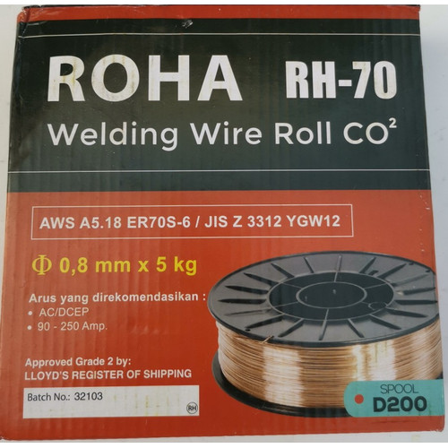 [EZM.3505478] Roha Kawat Las CO 0.8mm 5 kg Kawat CO2 MIG Wire 0.8 mm 5 Kg Solid Gas