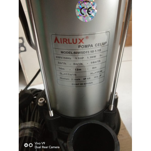[EZM.3505486] Airlux Pompa Celup 50 WSD11-10-1.1G Submersible Pump Cutting Impeller