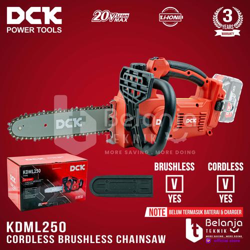 [EZM.3505493] DCK Chainsaw Cordless KDML250Z 10 Inch Alat Potong Dahan 10" Chain Saw 20V KDML 250 Z KDML250