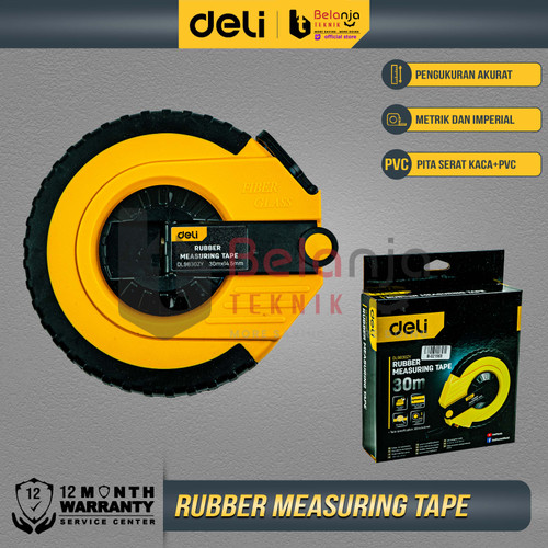 [EZM.3505503] Deli Meteran Fiber Bulat 30 M Alat Ukur Akurat Fleksibel 30 Meter ABS