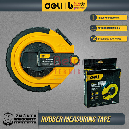[EZM.3505504] Deli Meteran Fiber Bulat 20 M Alat Ukur Akurat Fleksibel 20 Meter ABS