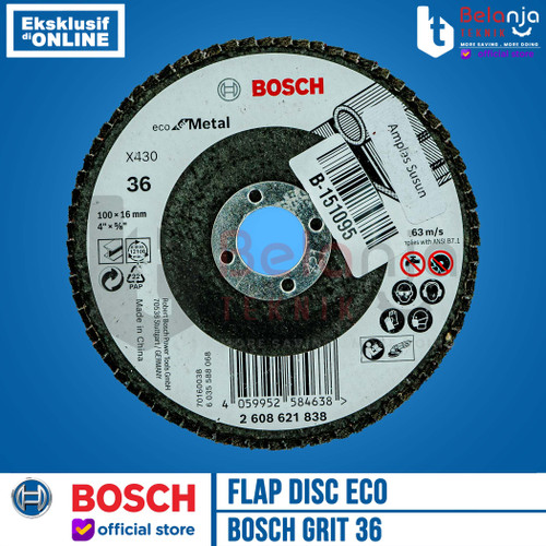 [EZM.3505505] Bosch Flap Disc Eco Metal Mata Batu Gerinda Amplas Susun Besi 4 Inch Grit 36