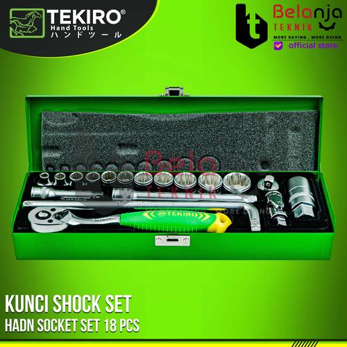 [EZM.3505516] Tekiro Kunci Shock Set 6 - 22 mm 12 PT 3/8" Socket 18 Pcs 12 PT 6-22mm