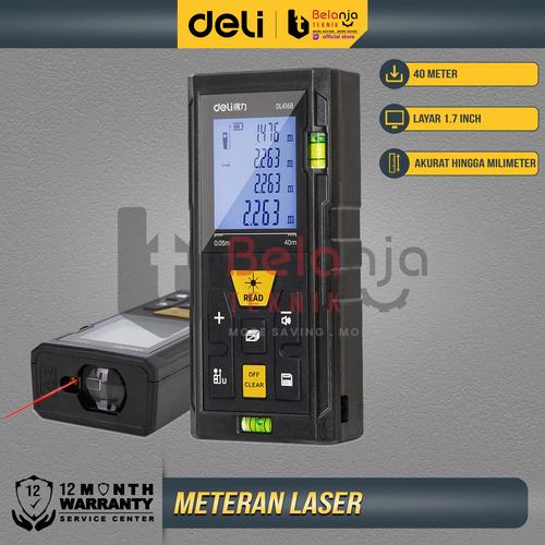 [EZM.3505540] Deli Meteran Laser Digital Rangefinder Distance 40 Meter Pengukur 40 M 40M