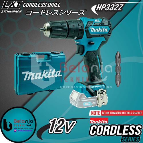 [EZM.3505542] Makita Mesin Bor Baterai HP 332 Z Cordless Hammer Drill 12V Unit Only HP332Z HP332 Z